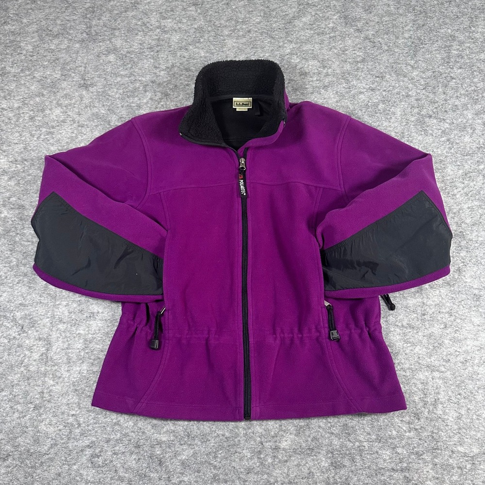 LL Bean Polartec‎ Womens Medium Petite Fleece Jacket Purple
